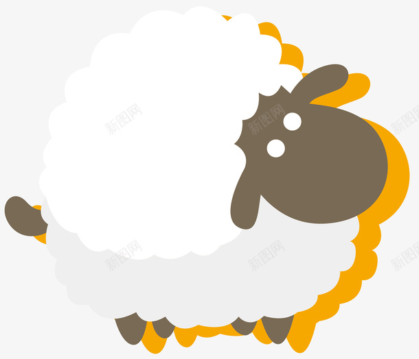 矮小的白色绵羊矢量图eps免抠素材_88icon https://88icon.com 卡通羊类 山羊绵羊 扁平风格 白色 矮小 矢量图