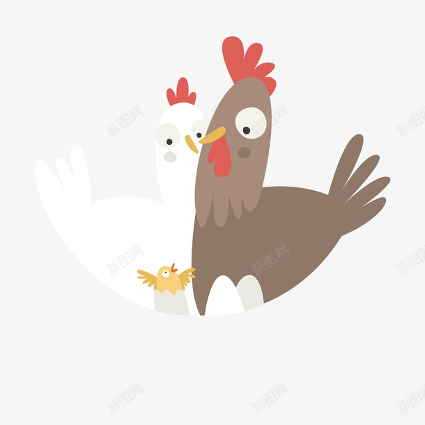 卡通扁平化成双成对鸡矢量图eps免抠素材_88icon https://88icon.com 动物 卡通 可爱 图案 小清新 扁平化 简约 矢量图