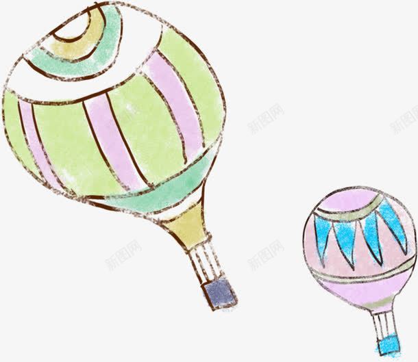 手绘彩色热气球插画png免抠素材_88icon https://88icon.com 彩色 插画 热气球