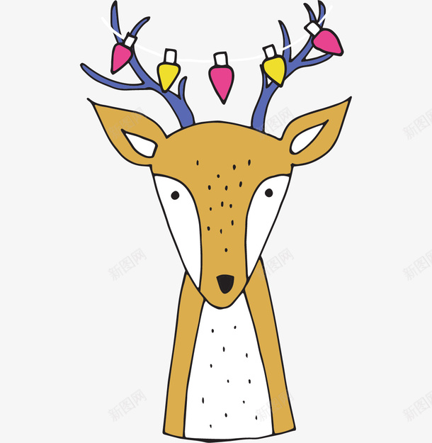 卡通小鹿png免抠素材_88icon https://88icon.com 卡通小鹿 可爱小鹿 圣诞节小鹿 圣诞节装饰 鹿角装饰 黄色小鹿