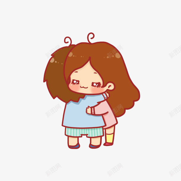 卡通Q版拥抱的男女png免抠素材_88icon https://88icon.com Q版可爱 卡通手绘 拥抱 男女相拥 见面拥抱