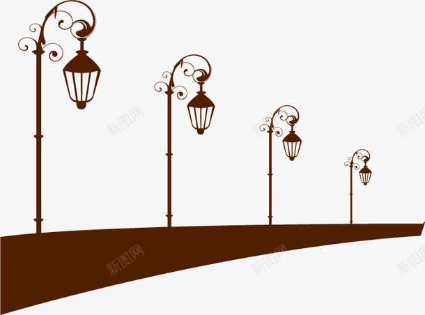 街边的路灯矢量图ai免抠素材_88icon https://88icon.com 剪影 花灯 街边 路灯 矢量图