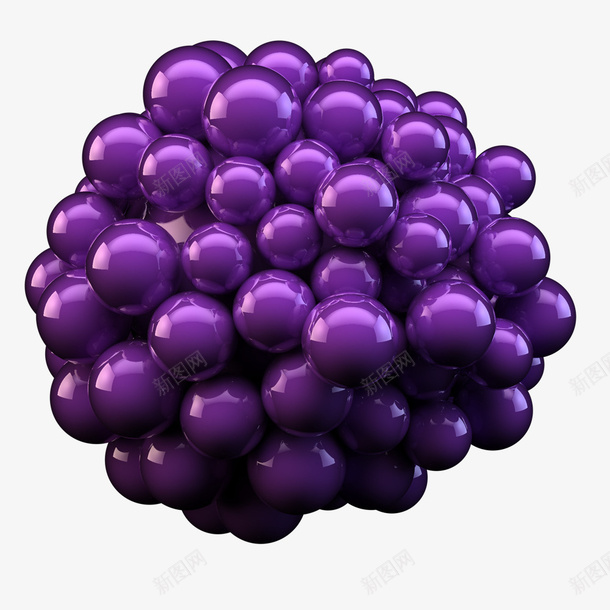 立体气球png免抠素材_88icon https://88icon.com 儿童节 多个气球 立体效果 紫色