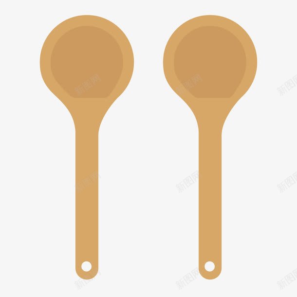圆木勺子png免抠素材_88icon https://88icon.com 卡通勺子 平扁图形 木勺子