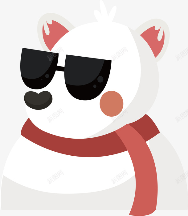 戴墨镜的北极熊矢量图eps免抠素材_88icon https://88icon.com 北极熊 可爱北极熊 墨镜 墨镜北极熊 白熊 矢量png 矢量图