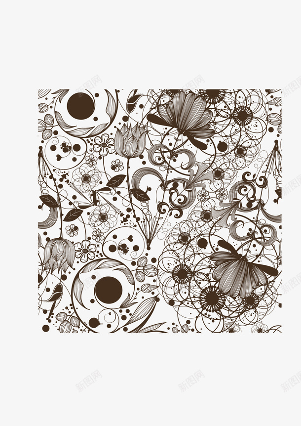 褐色花纹矢量图eps免抠素材_88icon https://88icon.com 免抠 免抠下载 大图 彩色 手绘 花纹 褐色 高清 矢量图