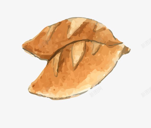手绘羊角面包png免抠素材_88icon https://88icon.com 手绘面包 矢量食品图片 羊角面包 美味食品