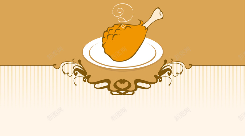 手绘鸡腿盘子背景矢量图ai设计背景_88icon https://88icon.com 卡通 手绘 盘子 童趣 背景 鸡腿 矢量图