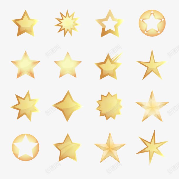 星星png免抠素材_88icon https://88icon.com 五角星 星星 立体五角星 立体星星 金星 金星星 金色