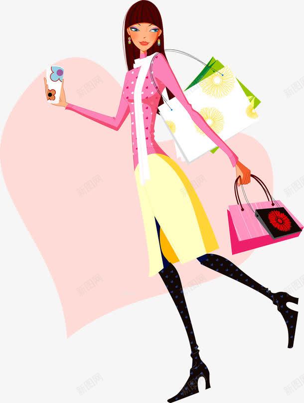 购物美女png免抠素材_88icon https://88icon.com 卡通 女人 美女 购物 采购