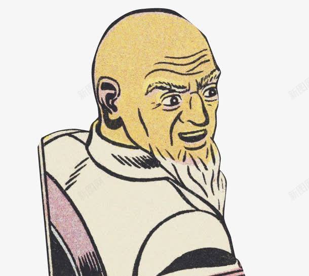 回头的黄色脸长胡子老头png免抠素材_88icon https://88icon.com 免抠 回头 秃顶 老头 长胡子 黄色