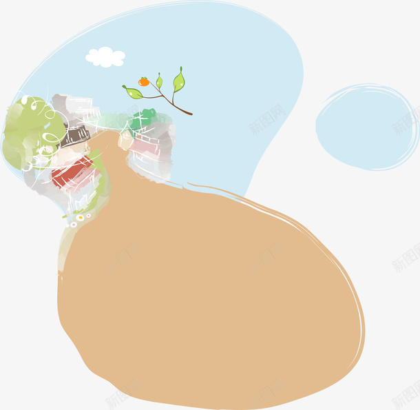 手绘蓝天白云大地村庄图案矢量图ai免抠素材_88icon https://88icon.com 图案 大地 手绘 村庄 白云 蓝天 矢量图