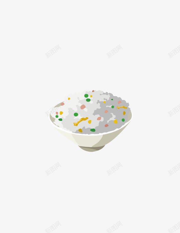 扬州炒饭矢量图ai免抠素材_88icon https://88icon.com 火腿 米饭 鸡蛋 矢量图