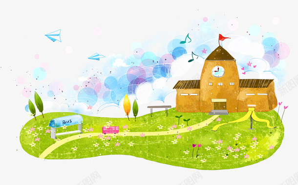 卡通手绘创意插画背景png免抠素材_88icon https://88icon.com 创意 卡通 手绘 插画 背景