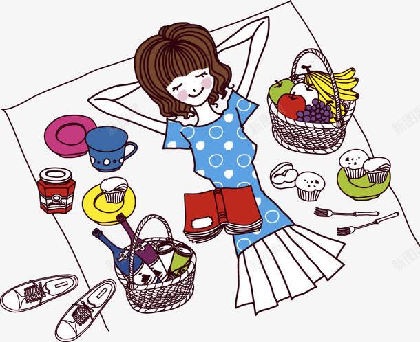 野营场景png免抠素材_88icon https://88icon.com 帽子 手绘 睡觉的女孩 鞋子