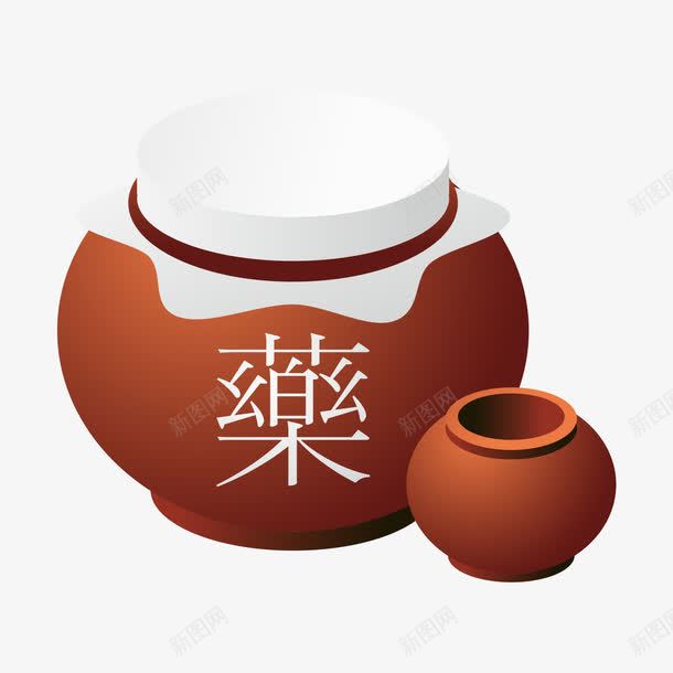 卡通药罐矢量图ai免抠素材_88icon https://88icon.com 中药 卡通 罐子 药罐 矢量图