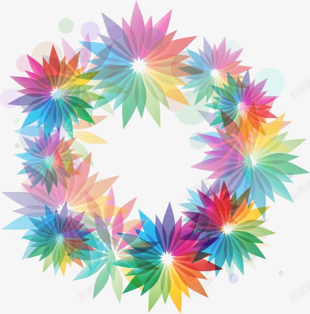 炫彩花卉背景png免抠素材_88icon https://88icon.com 底纹 彩色 炫彩 背景 花卉