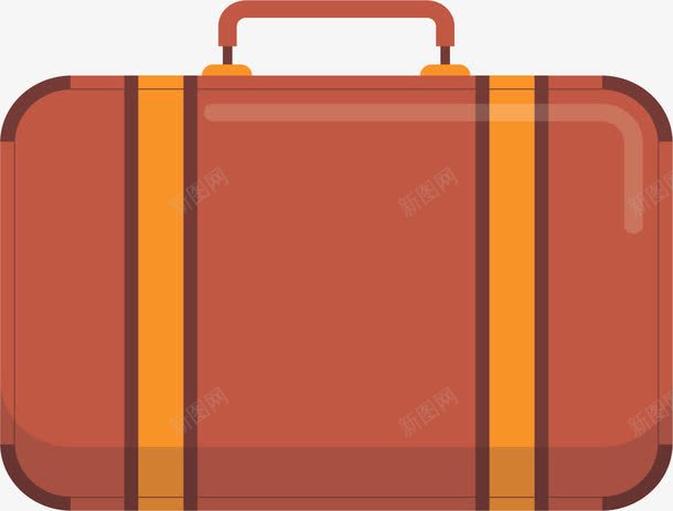 简约棕色手提箱子矢量图ai免抠素材_88icon https://88icon.com 手提箱 旅游季 旅行箱 棕色箱子 矢量png 箱子 矢量图