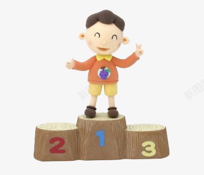 卡通人物领奖台png免抠素材_88icon https://88icon.com 3D立体人物 可爱卡通 小男孩 领奖台 领奖站台