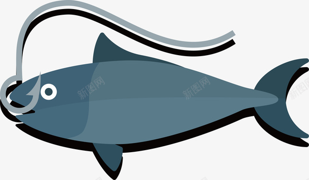 上钩的小鱼矢量图ai免抠素材_88icon https://88icon.com 上钩 小鱼 手绘 蓝色 矢量图