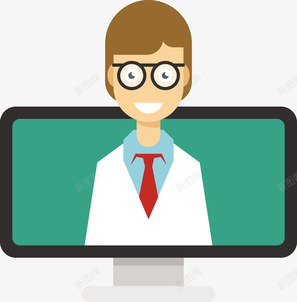 一个医疗人员矢量图eps免抠素材_88icon https://88icon.com 医生 医生PNG 医疗人员 矢量医生 矢量网上医生 网上医生 矢量图