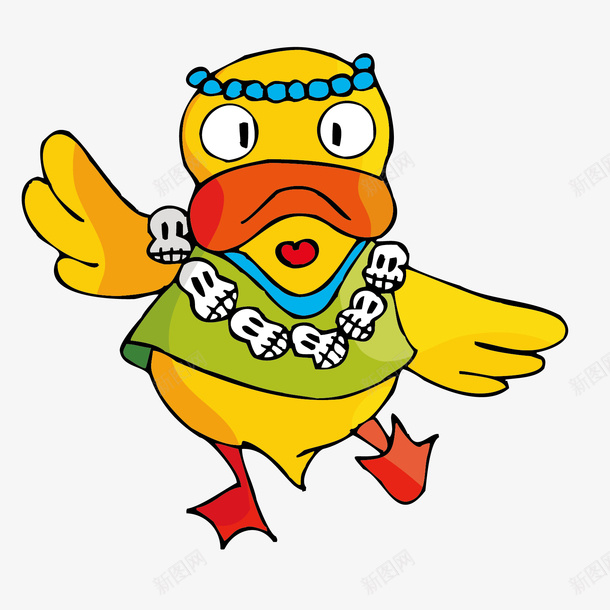 跳舞的黄色鸭子矢量图ai免抠素材_88icon https://88icon.com 动物 卡通 跳舞 鸭子 矢量图