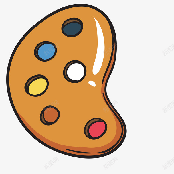 卡通手绘调色盘矢量图ai免抠素材_88icon https://88icon.com 学习用品 手绘 美术 艺术生 调色盘设计 矢量图