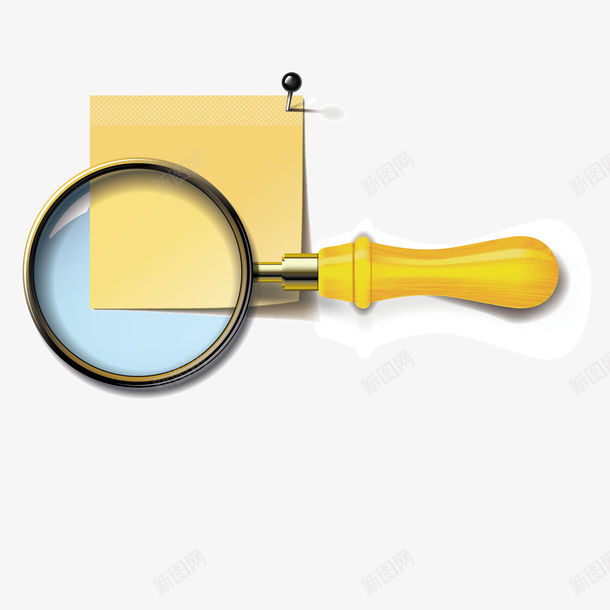 放大镜矢量图ai免抠素材_88icon https://88icon.com 放在纸上的放大镜 放大镜 黄色放大镜 矢量图