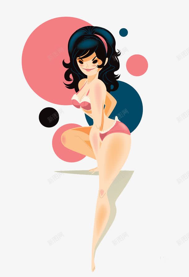 创意手绘比基尼美女png免抠素材_88icon https://88icon.com 创意手工 创意设计 卡通设计 可爱玩偶
