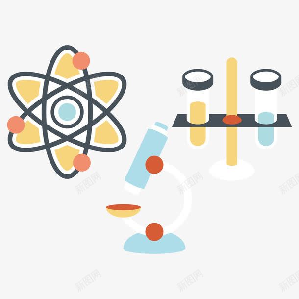 分子化学试管显微镜矢量图ai免抠素材_88icon https://88icon.com 分子 化学分子 显微镜 试管 矢量图