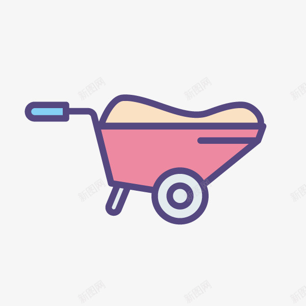 卡通工地推车和沙土png免抠素材_88icon https://88icon.com 单轮 小推车 工地 沙土 沙子 简笔画 线条