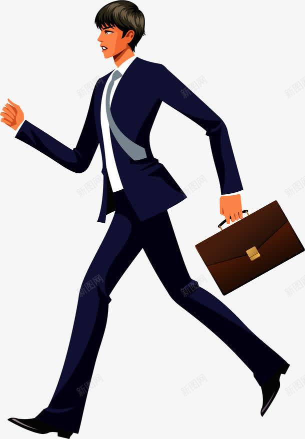 手绘疾走的商务人士png免抠素材_88icon https://88icon.com 办公 手绘 疾走的商务人士