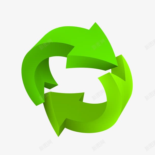 立体图形循环绿色png免抠素材_88icon https://88icon.com 循环 立体图形 绿色