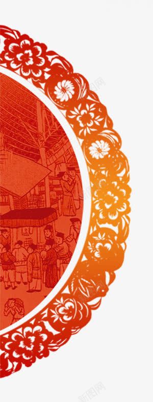 黄红色中国风花纹装饰png免抠素材_88icon https://88icon.com 国风 红色 花纹 装饰