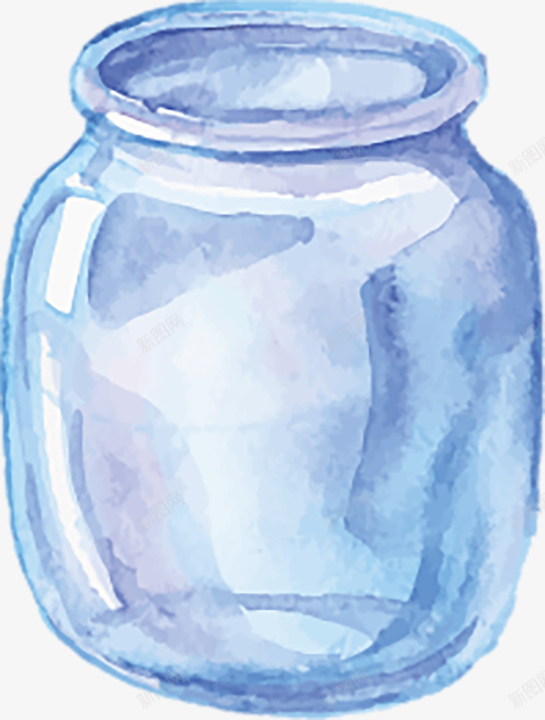 水彩瓶子矢量图eps免抠素材_88icon https://88icon.com 水彩 瓶子 蓝泽色 装饰 矢量图