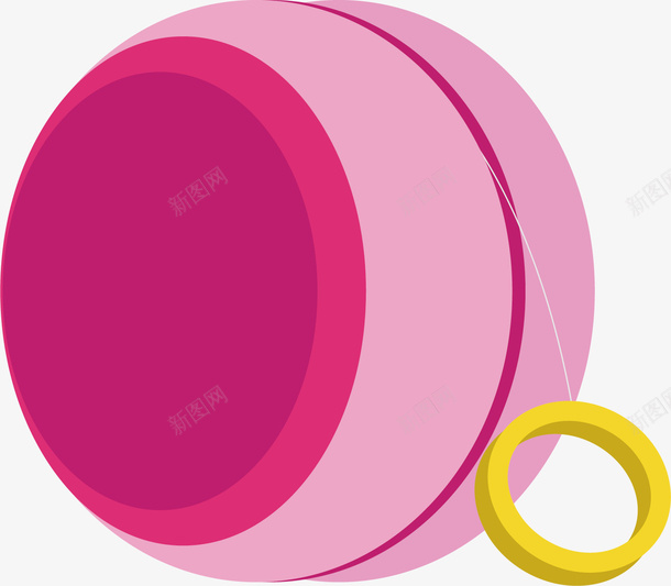 一个溜溜球矢量图ai免抠素材_88icon https://88icon.com 卡通 彩色的 指环 溜溜球 玩具 粉红色 紫色 矢量图