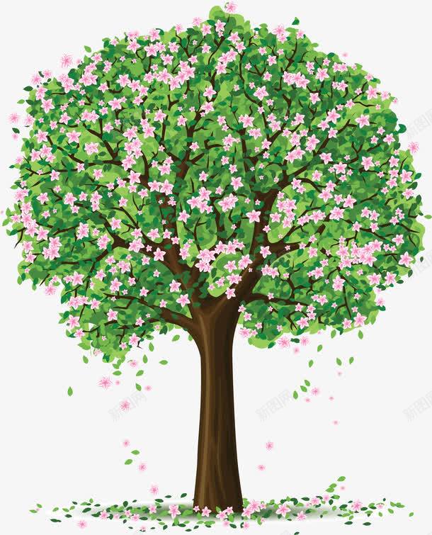 开满花的树png免抠素材_88icon https://88icon.com 手绘 粉色 绿树 花朵