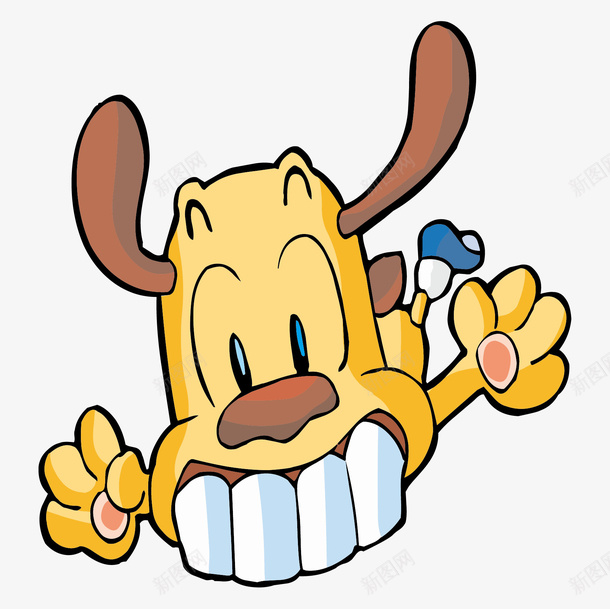 张牙舞爪的大门牙狗矢量图ai免抠素材_88icon https://88icon.com 卡通狗 大门牙 张牙舞爪 狗 狗年 门牙 黄色 矢量图