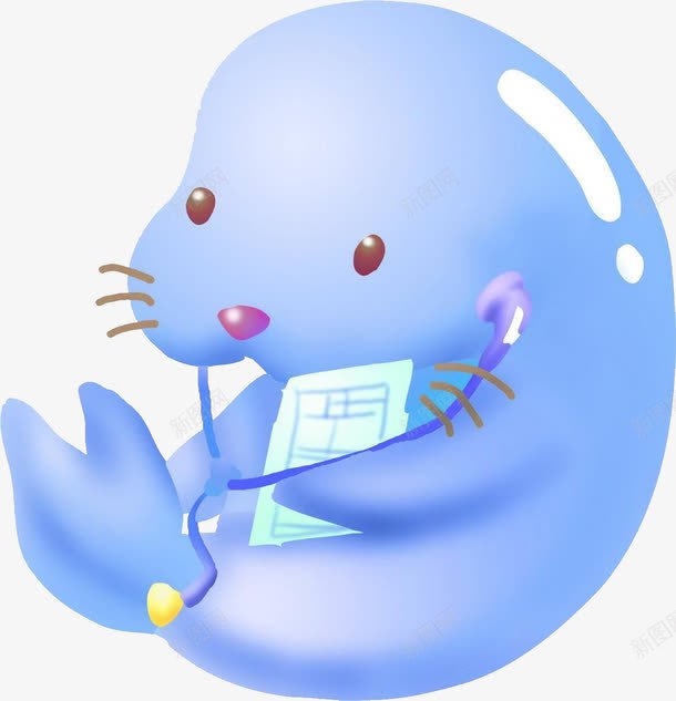 蓝色的海豹png免抠素材_88icon https://88icon.com 动物 医生 海豹 蓝色