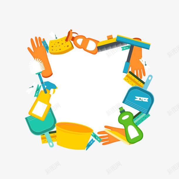 清洁用具矢量图ai免抠素材_88icon https://88icon.com 洗涤剂 盆 高清 矢量图
