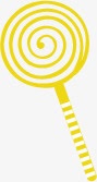 手绘卡通黄色棒棒糖png免抠素材_88icon https://88icon.com 卡通 黄色