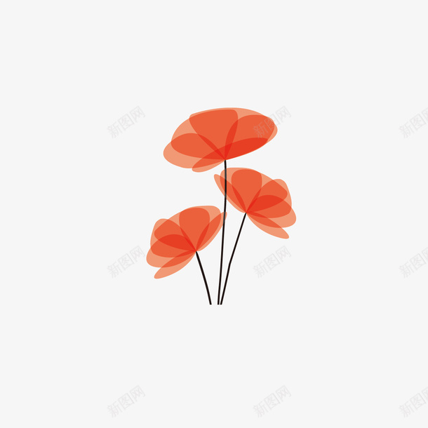 红色花朵案矢量图ai免抠素材_88icon https://88icon.com 中国风 矢量图案 红色 花纹样 装饰边框 边框设计 矢量图