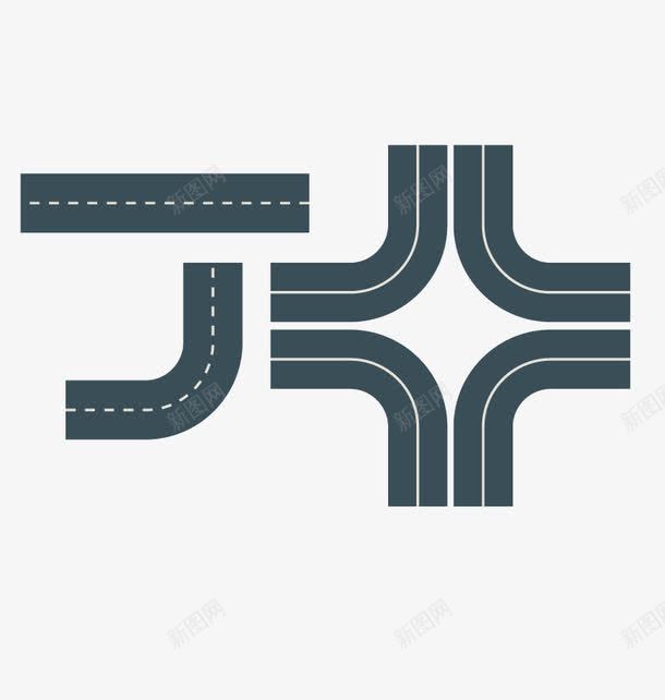 道路情况png免抠素材_88icon https://88icon.com 分叉路 十字路 直行 转弯 高速路
