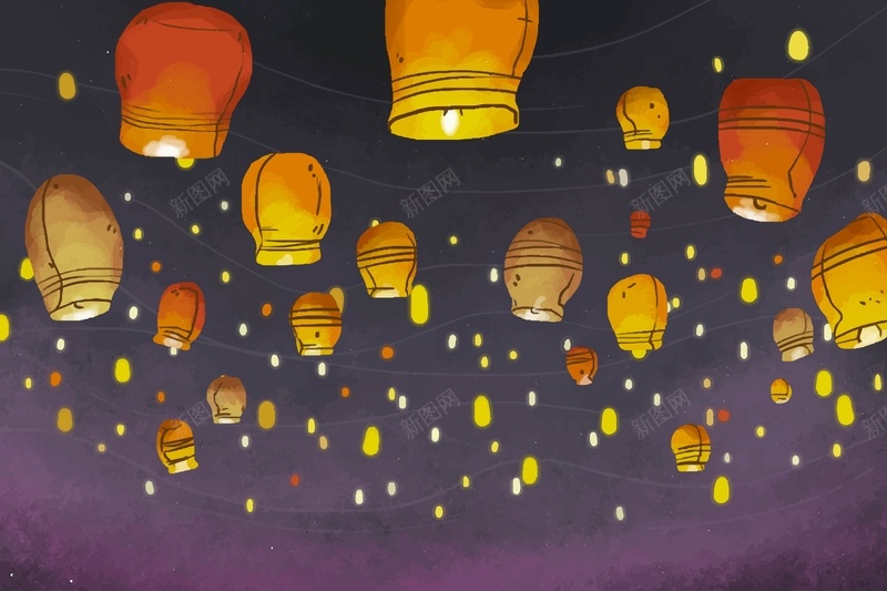 美丽水彩孔明灯海报背景模板矢量图ai设计背景_88icon https://88icon.com AI 多彩 孔明灯 梦幻 水彩 海报 渐变 矢量 紫色 美丽 矢量图