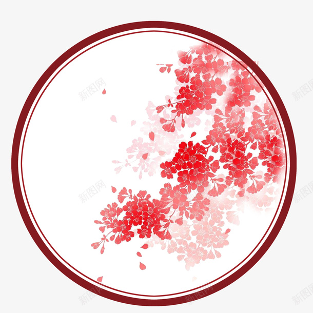 中国风樱花屏风png免抠素材_88icon https://88icon.com 中国风 春天 樱花 边框