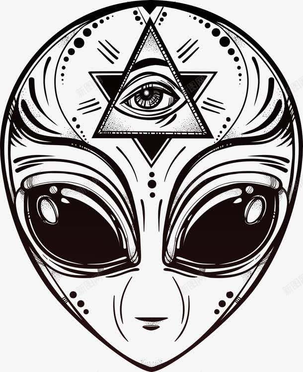 手绘外星人png免抠素材_88icon https://88icon.com 外星人 手绘
