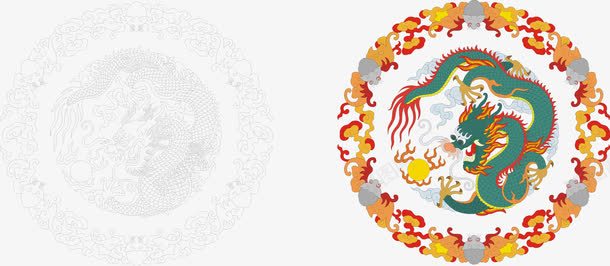 龙纹矢量图ai免抠素材_88icon https://88icon.com 中国元素 免费矢量下载 插画 腾龙 龙纹 矢量图