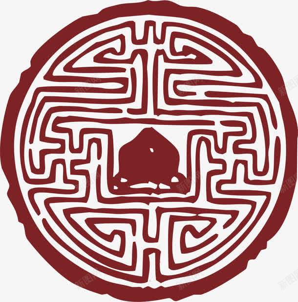 圆形的中国风式红章png免抠素材_88icon https://88icon.com 中国红章 中国风式红章 中国风红章 古代红章 圆形 底纹 珍藏红章 红章