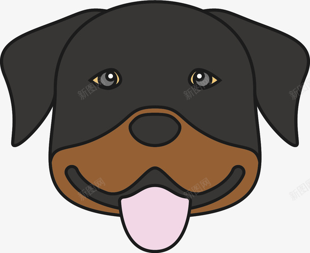 黑褐色凶猛狗头png免抠素材_88icon https://88icon.com 卡通狗头 扁平风格 手绘狗头 狗头 狗头矢量图 矢量狗头 黑褐色