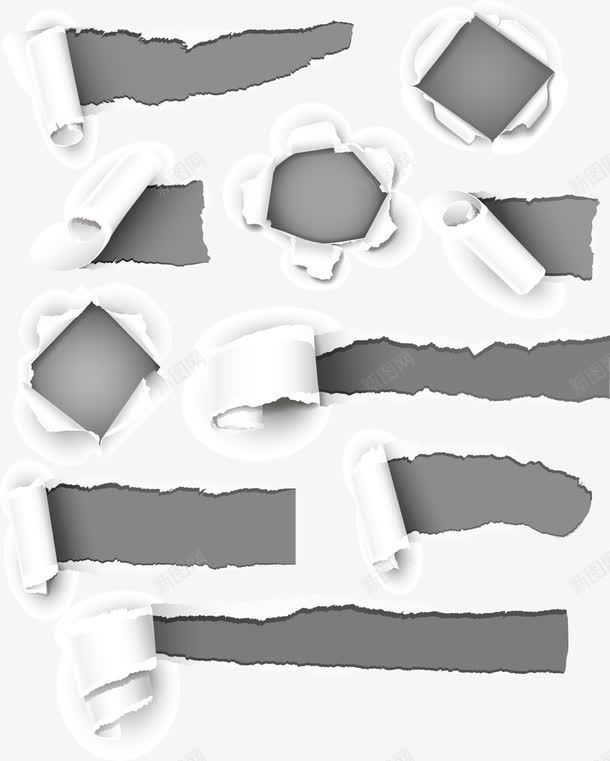 白色撕纸矢量图eps免抠素材_88icon https://88icon.com 卷纸 撕纸 撕纸素材 白色撕纸 矢量图